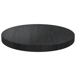 vidaXL Tischplatte Schwarz Ø30x2,5 cm Massivholz Kiefer