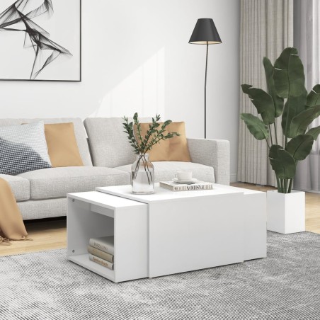 vidaXL 3-tlg. Satztisch-Set Weiß 60x60x38 cm Holzwerkstoff
