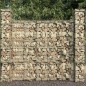 vidaXL Gabionenwand mit Abdeckung Verzinkter Stahl 600 x 50 x 200 cm vidaXL Gabionenwand mit Abdeckung Verzinkter Stahl 600 x 50 x 200 cm