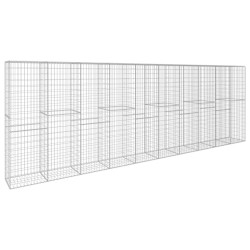 vidaXL Gabionenwand mit Abdeckung Verzinkter Stahl 600 x 50 x 200 cm