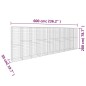 vidaXL Gabionenwand mit Abdeckung Verzinkter Stahl 600 x 50 x 200 cm vidaXL Gabionenwand mit Abdeckung Verzinkter Stahl 600 x 50 x 200 cm
