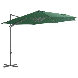 vidaXL Ampelschirm mit Stahlmast Grün 300 cm 