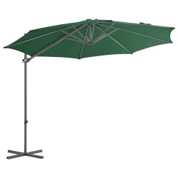 vidaXL Ampelschirm mit Stahlmast Grün 300 cm 