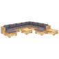 12-tlg. Garten-Lounge-Set mit Kissen Massivholz Teak 12-tlg. Garten-Lounge-Set mit Kissen Massivholz Teak