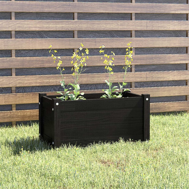 vidaXL Pflanzkübel Schwarz 60x31x31 cm Massivholz Kiefer vidaXL Pflanzkübel Schwarz 60x31x31 cm Massivholz Kiefer