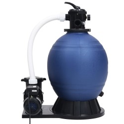 vidaXL Sandfilter mit 7-Wege-Ventil und 1000 W Pumpe Blau Schwarz