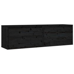 vidaXL Wandschränke 2 Stk. Schwarz 60x30x35 cm Massivholz Kiefer