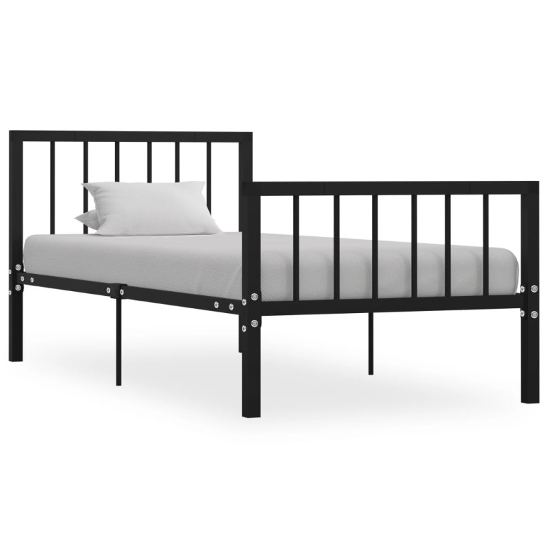 vidaXL Bettgestell Schwarz Metall 100 × 200 cm vidaXL Bettgestell Schwarz Metall 100 × 200 cm