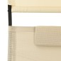 vidaXL Doppel-Sonnenliege mit Sonnendach Textilene Creme vidaXL Doppel-Sonnenliege mit Sonnendach Textilene Creme