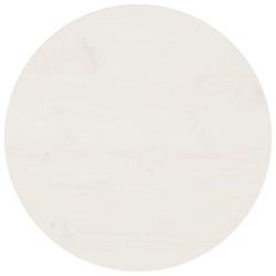 vidaXL Tischplatte Weiß Ø50x2,5 cm Massivholz Kiefer