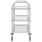 vidaXL 3-Stufiger Servierwagen 95x45x83,5 cm Edelstahl vidaXL 3-Stufiger Servierwagen 95x45x83,5 cm Edelstahl