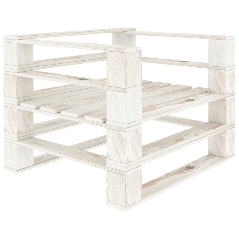 vidaXL Outdoor-Sessel Paletten Holz Weiß vidaXL Outdoor-Sessel Paletten Holz Weiß