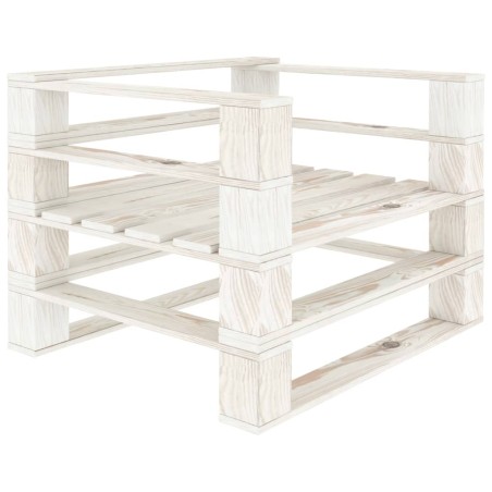 vidaXL Outdoor-Sessel Paletten Holz Weiß