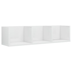 vidaXL CD-Wandregal Hochglanz-Weiß 75x18x18 cm Holzwerkstoff