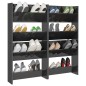 vidaXL Wand-Schuhschränke 4 Stk. Hochglanz-Grau 60x18x60cm vidaXL Wand-Schuhschränke 4 Stk. Hochglanz-Grau 60x18x60cm