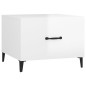 vidaXL Couchtisch mit Metallbeinen Hochglanz-Weiß 50x50x40 cm vidaXL Couchtisch mit Metallbeinen Hochglanz-Weiß 50x50x40 cm