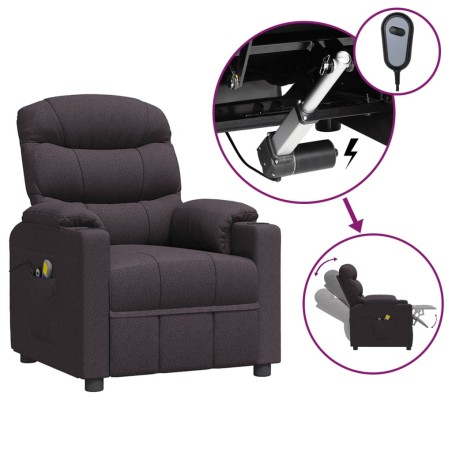 Massagesessel Elektrisch Dunkelbraun Stoff