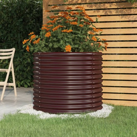 vidaXL Pflanzkübel Pulverbeschichteter Stahl 80x80x68 cm Braun