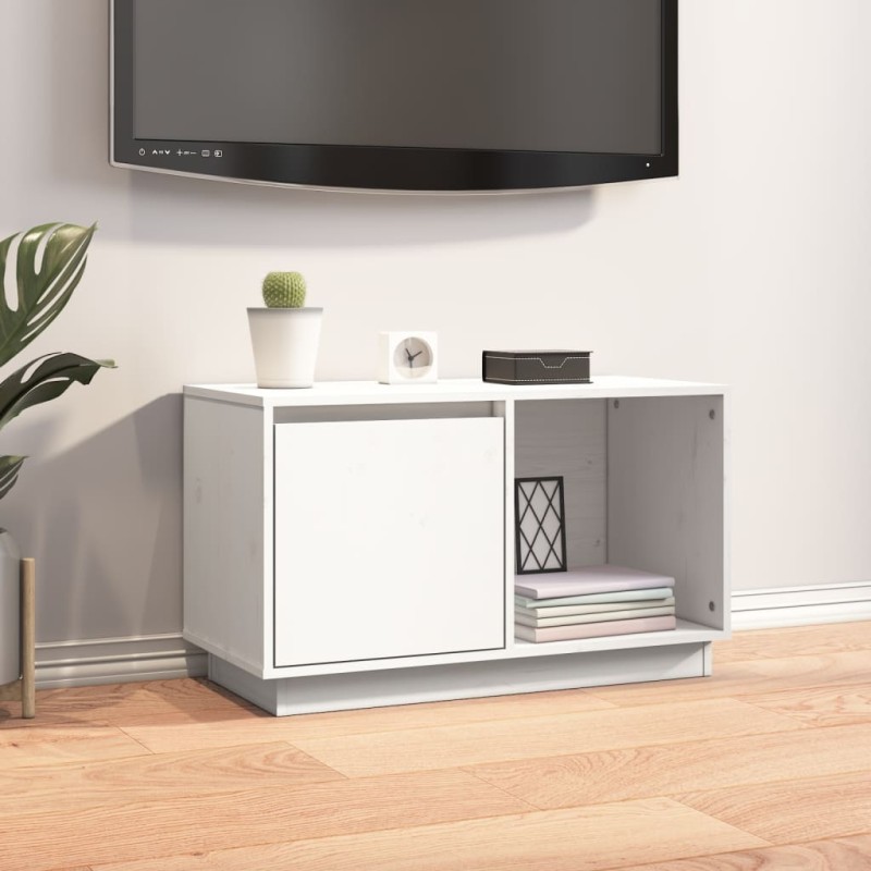 vidaXL TV-Schrank Weiß 74x35x44 cm Massivholz Kiefer vidaXL TV-Schrank Weiß 74x35x44 cm Massivholz Kiefer