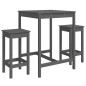 3-tlg. Gartenbar-Set Grau Massivholz Kiefer 3-tlg. Gartenbar-Set Grau Massivholz Kiefer
