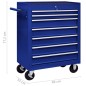 vidaXL Werkstattwagen mit 7 Schubladen Blau vidaXL Werkstattwagen mit 7 Schubladen Blau