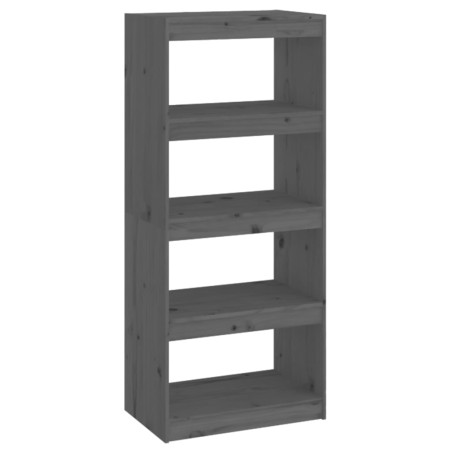 vidaXL Bücherregal/Raumteiler Grau 60x30x135,5 cm Massivholz Kiefer