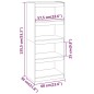 vidaXL Bücherregal/Raumteiler Grau 60x30x135,5 cm Massivholz Kiefer vidaXL Bücherregal/Raumteiler Grau 60x30x135,5 cm Massivholz Kiefer