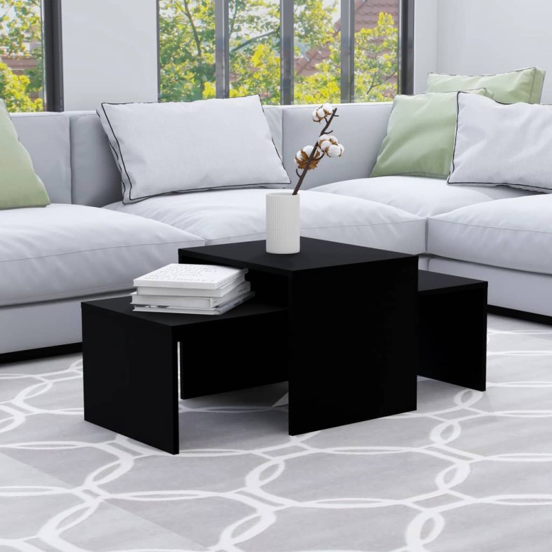 vidaXL Couchtisch-Set Schwarz 100x48x40 cm Holzwerkstoff vidaXL Couchtisch-Set Schwarz 100x48x40 cm Holzwerkstoff