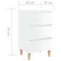 vidaXL Nachttische mit Holzbeinen 2 Stk. Hochglanz-Weiß 40x35x69 cm vidaXL Nachttische mit Holzbeinen 2 Stk. Hochglanz-Weiß 40x35x69 cm