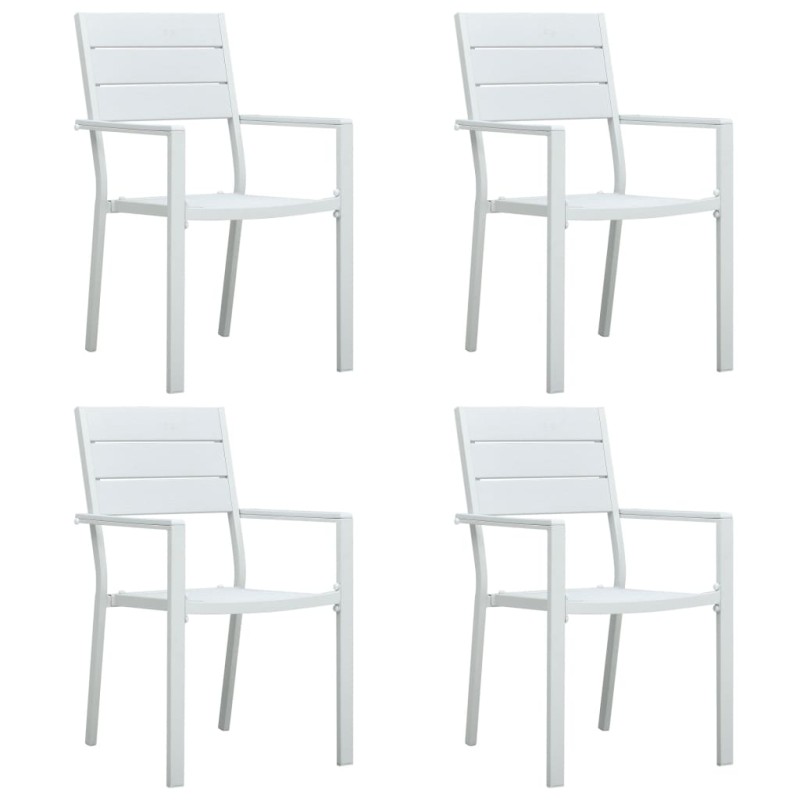 vidaXL Gartenstühle 4 Stk. Weiß HDPE Holz-Optik vidaXL Gartenstühle 4 Stk. Weiß HDPE Holz-Optik