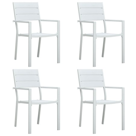 vidaXL Gartenstühle 4 Stk. Weiß HDPE Holz-Optik 