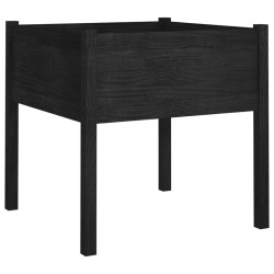 vidaXL Pflanzkübel Schwarz 70x70x70 cm Massivholz Kiefer 