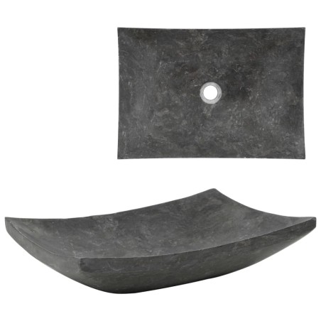 vidaXL Waschbecken 50x35x12 cm Marmor Schwarz