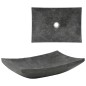 vidaXL Waschbecken 50x35x12 cm Marmor Schwarz vidaXL Waschbecken 50x35x12 cm Marmor Schwarz