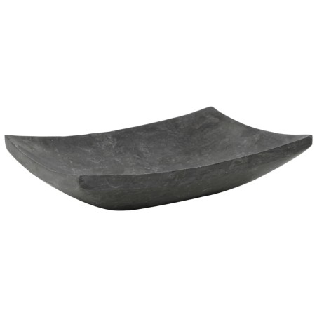 vidaXL Waschbecken 50x35x12 cm Marmor Schwarz