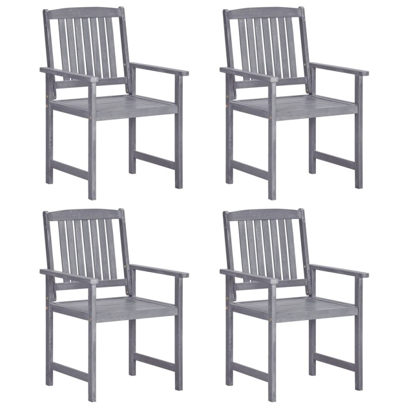 vidaXL Gartenstühle 4 Stk. Massivholz Akazie Grau vidaXL Gartenstühle 4 Stk. Massivholz Akazie Grau
