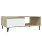 vidaXL Couchtisch Weiß und Sonoma-Eiche 90x60x35 cm Holzwerkstoff vidaXL Couchtisch Weiß und Sonoma-Eiche 90x60x35 cm Holzwerkstoff