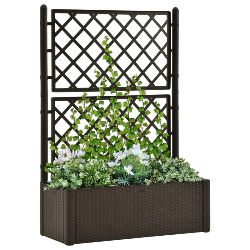 vidaXL Garten-Hochbeet mit Spalier und Selbstbewässerungssystem Mokka vidaXL Garten-Hochbeet mit Spalier und Selbstbewässerungssystem Mokka