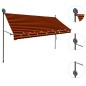 vidaXL Einziehbare Markise Handbetrieben mit LED 300 cm Orange Braun vidaXL Einziehbare Markise Handbetrieben mit LED 300 cm Orange Braun