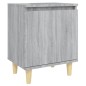 vidaXL Nachttisch mit Massivholz-Beinen Grau Sonoma 40x30x50 cm vidaXL Nachttisch mit Massivholz-Beinen Grau Sonoma 40x30x50 cm