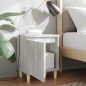 vidaXL Nachttisch mit Massivholz-Beinen Grau Sonoma 40x30x50 cm vidaXL Nachttisch mit Massivholz-Beinen Grau Sonoma 40x30x50 cm