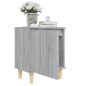 vidaXL Nachttisch mit Massivholz-Beinen Grau Sonoma 40x30x50 cm vidaXL Nachttisch mit Massivholz-Beinen Grau Sonoma 40x30x50 cm