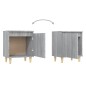 vidaXL Nachttisch mit Massivholz-Beinen Grau Sonoma 40x30x50 cm vidaXL Nachttisch mit Massivholz-Beinen Grau Sonoma 40x30x50 cm