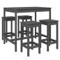 5-tlg. Gartenbar-Set Grau Massivholz Kiefer 5-tlg. Gartenbar-Set Grau Massivholz Kiefer