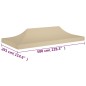 vidaXL Partyzelt-Dach 6x3 m Beige 270 g/m² vidaXL Partyzelt-Dach 6x3 m Beige 270 g/m²