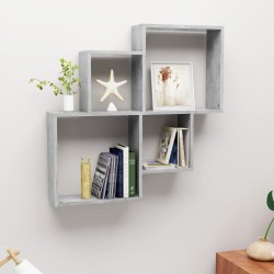 vidaXL Würfelregal Betongrau 80x15x78,5 cm Holzwerkstoff