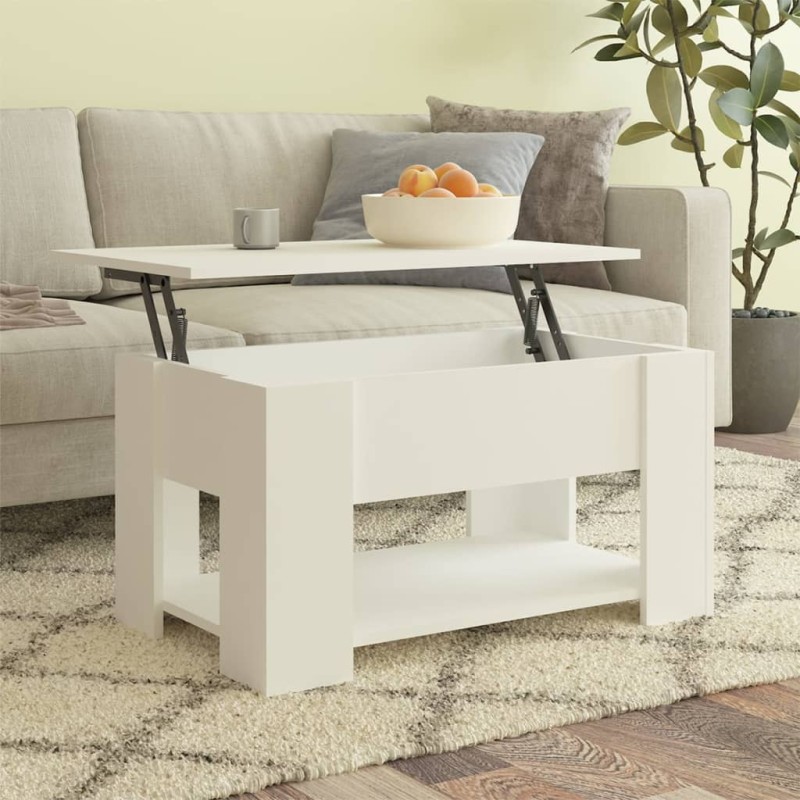 vidaXL Couchtisch Weiß 79x49x41 cm Holzwerkstoff vidaXL Couchtisch Weiß 79x49x41 cm Holzwerkstoff