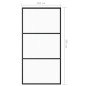 vidaXL Schiebetür ESG-Glas und Aluminium 102x205 cm Schwarz