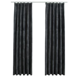 vidaXL Verdunkelungsvorhänge mit Haken 2 Stk. Samt Anthrazit 140x245cm