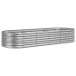 vidaXL Hochbeet Pulverbeschichteter Stahl 224x80x36 cm Silbern vidaXL Hochbeet Pulverbeschichteter Stahl 224x80x36 cm Silbern